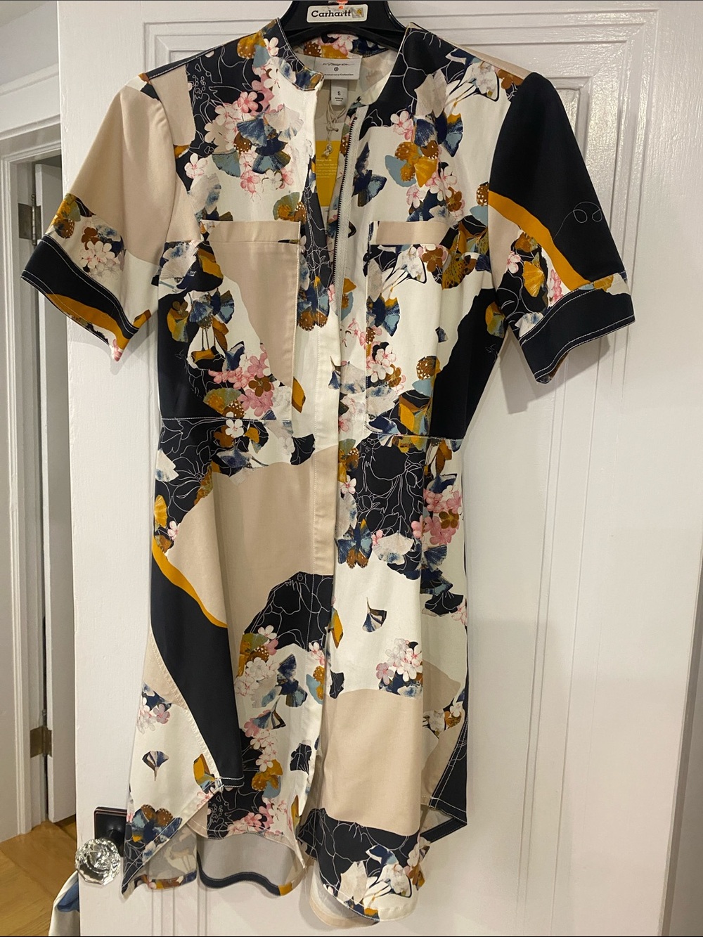 3.1 Phillip Lim for Target Patchwork Floral Mini Dress — Black, Cream & Mustard